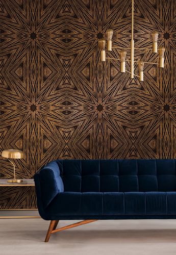 ściana ozdobiona tapetą w stylu Art Deco